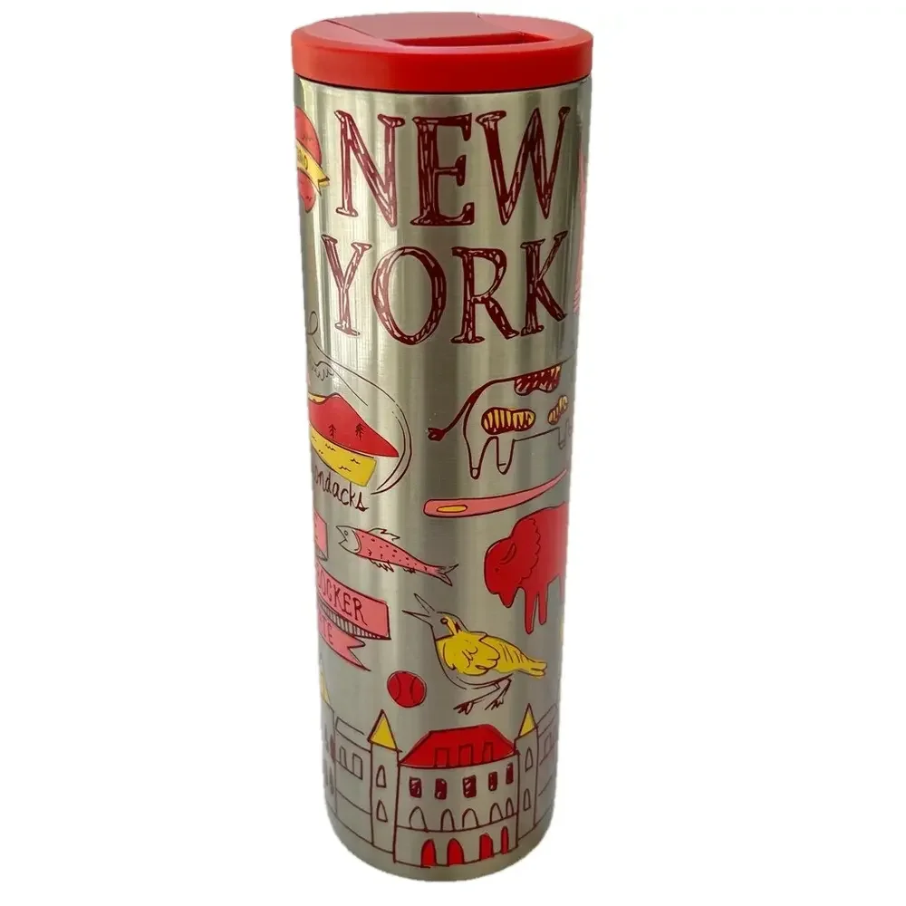 Starbucks New York Knickerbocker Travel Tumbler Stainless Steel Silver