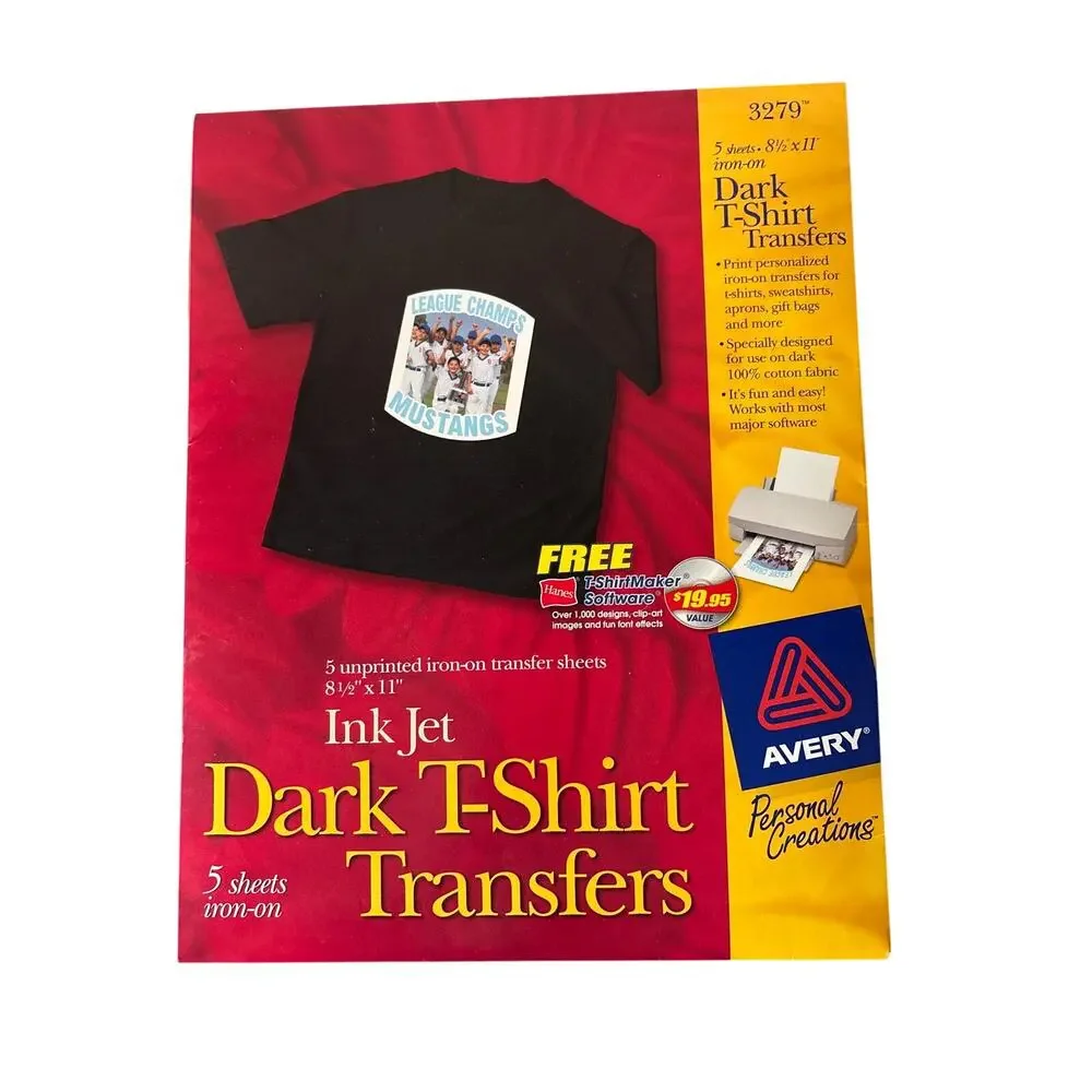 Lot of 2 Inkjet Iron-On T-Shirt Transfer Paper Avery & OfficeMax Dark/Light