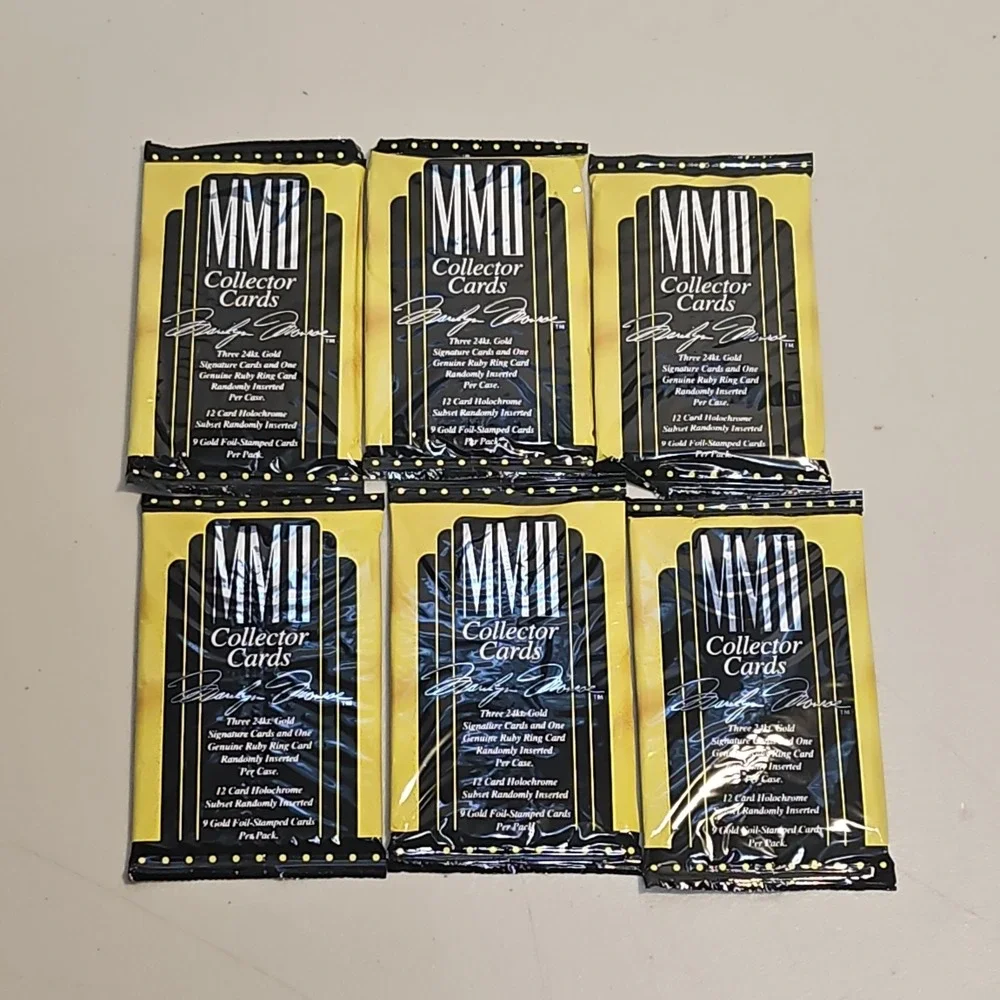 MMII Collector Cards 6 Sealed Pack 1995 Marilyn Monroe Gold Foil-Stamped Cards