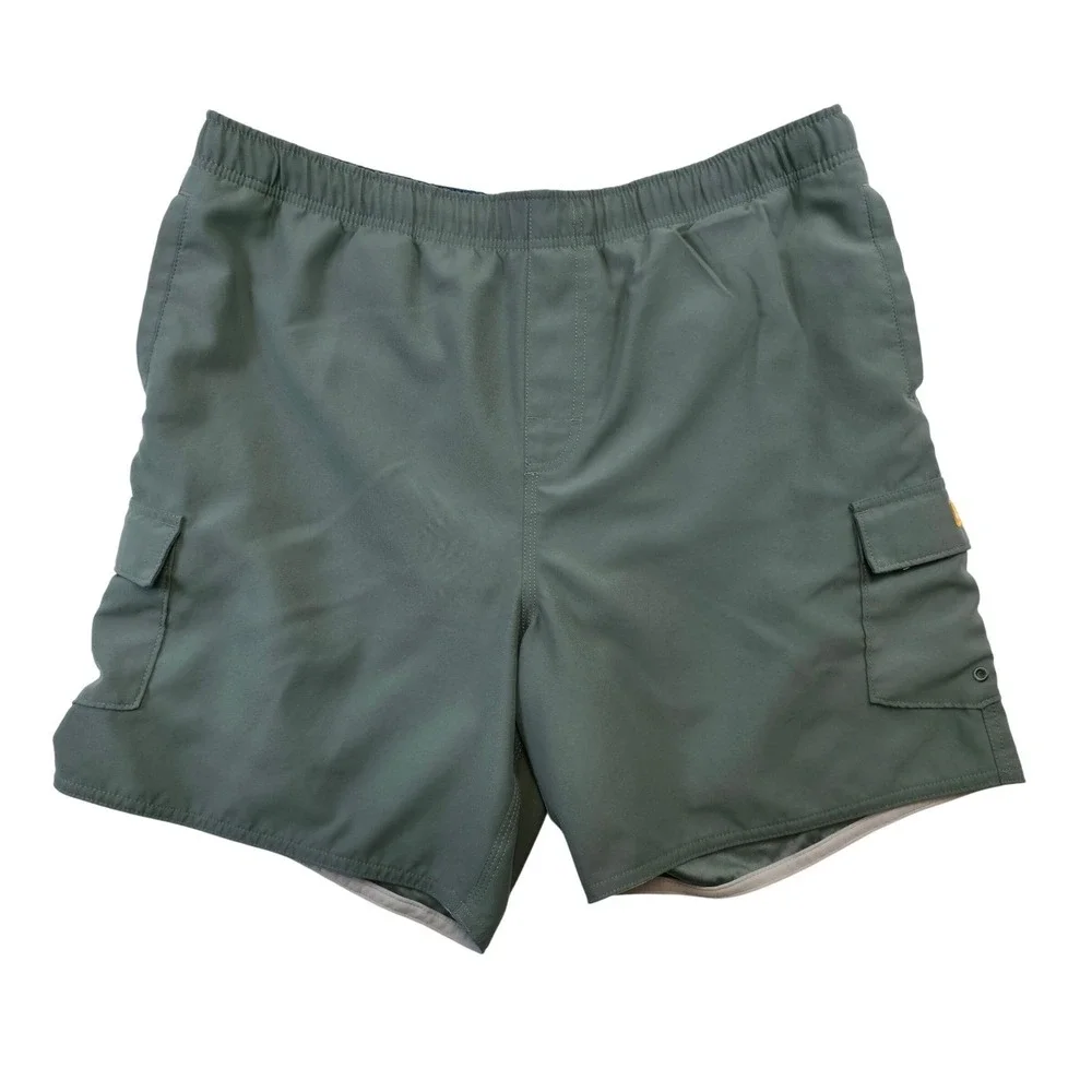 Quiksilver Waterman Collection Mens Sage Green Cargo Board Shorts Swim Trunks L