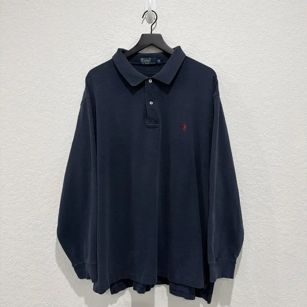 Polo Ralph Lauren Vintage Longsleeve Navy Men’s Size 3XB Red Pony