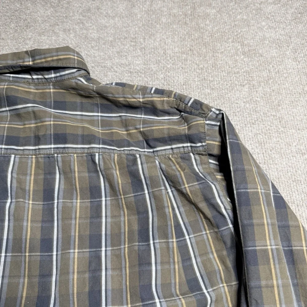 The North Face Men's XL Long Sleeve Multicolor‎ Green Gray Plaid Button Down