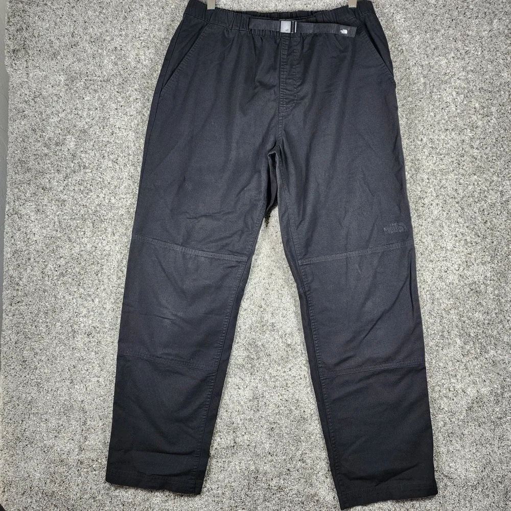 The North Face Belted Pants Mens Medium Black Straight Leg Stretch NWOT
