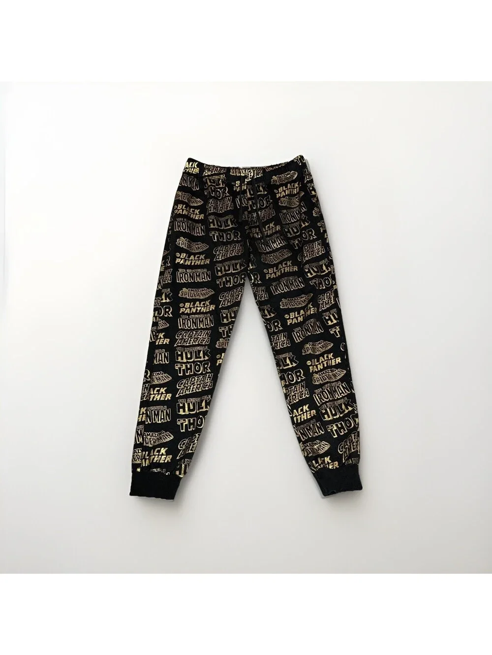 Marvel Legends Pajama Bottoms Faux Gold Large Mens Flashy Text Captain America