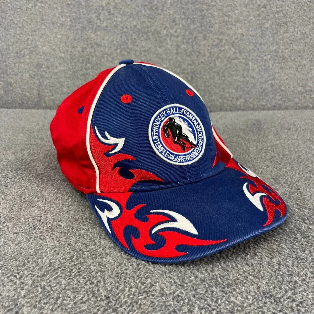 New‎ Era 9FORTY Hockey Hall of Fame Hat Youth Blue Red Flame Embroidered Cap NHL