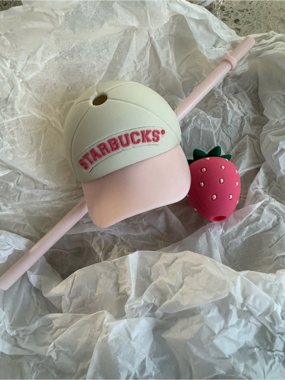 Starbucks Bearista 20oz Cup with Strawberry Top and straw new in original box