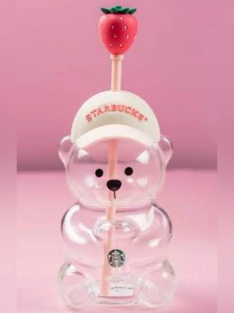 Starbucks Bearista 20oz Cup with Strawberry Top and straw new in original box