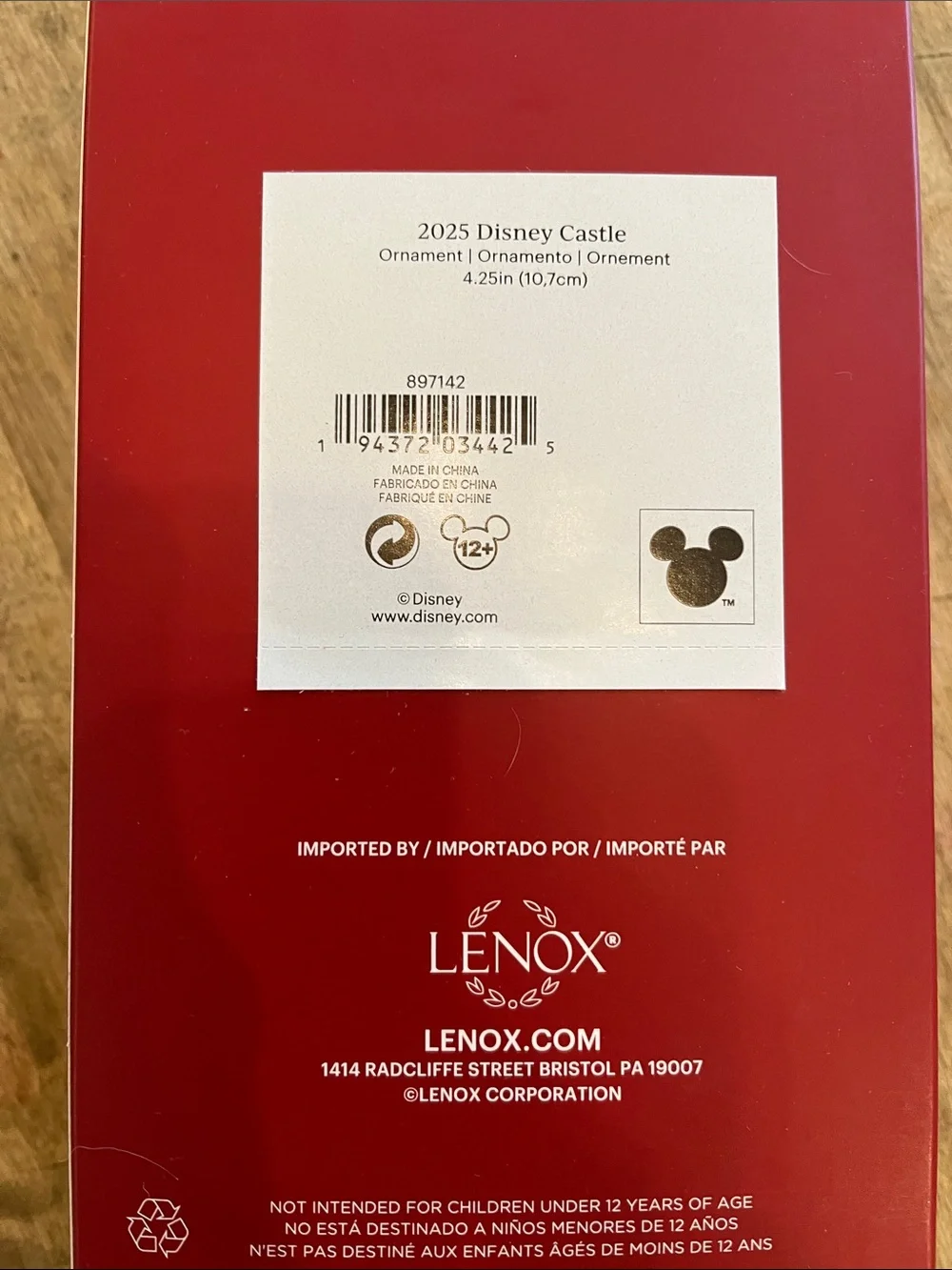 Lenox castle disney 25h