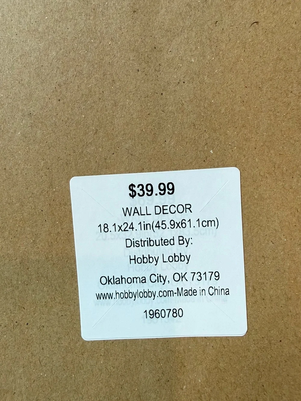 Hobby Lobby decorative wall