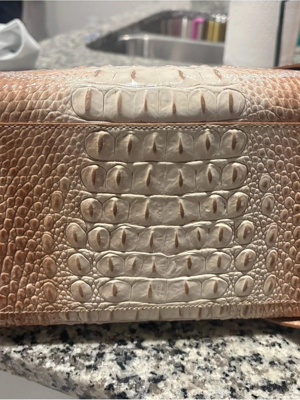 Brahmin croc embossed