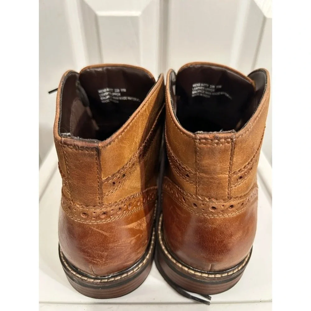 Nunn Bush Brown Leather Dress Boots Men's 11 Brogue