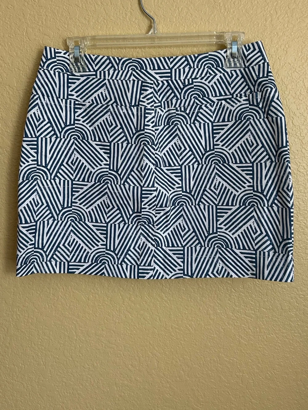 kate spade Saturday Navy and White Geometric Mini Skirt
