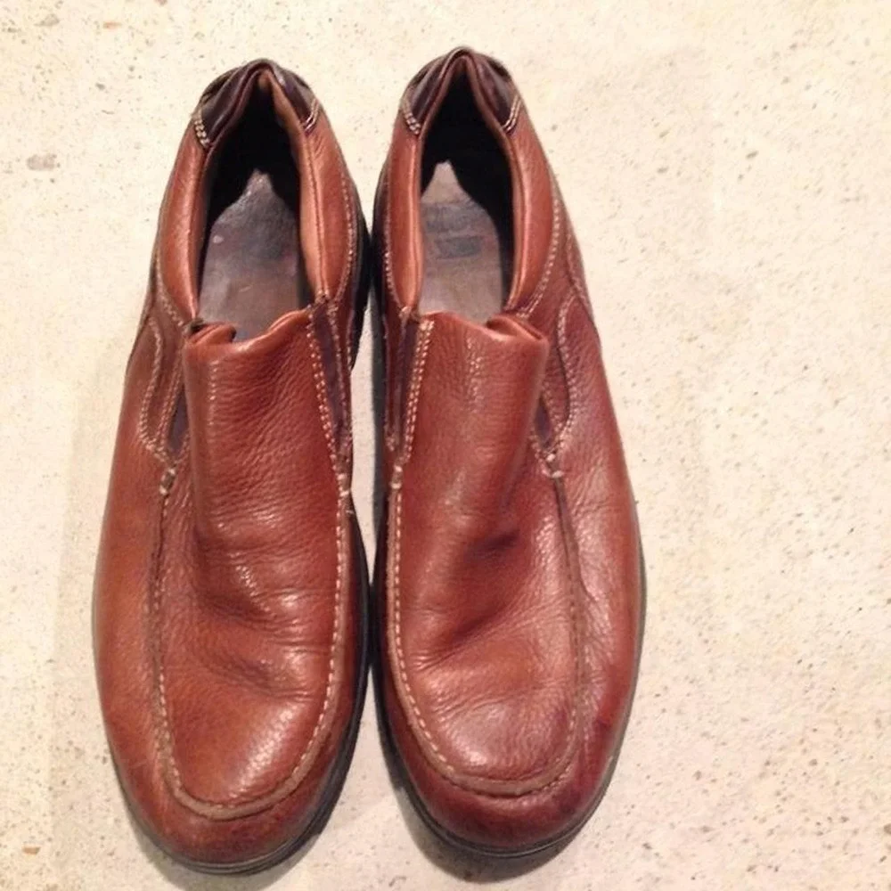 Johnston & Murphy Men's Leather Slip-On Shoes Size 10.5 Brown Comfort