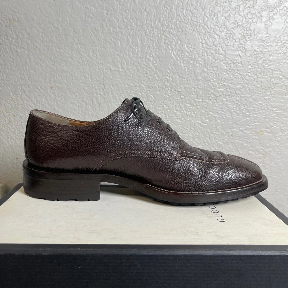 COLE HAAN Brown Pebble Leather Split‎ Toe Oxfords Dress Shoes Men's Size 10 M