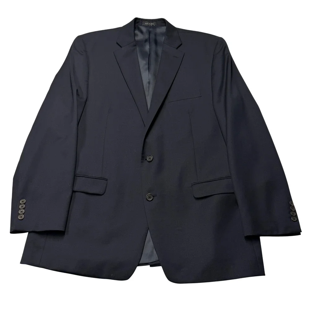 Lauren Ralph Lauren Mens 3-Piece Wool Suit Navy Blue Jacket 46L Pants 40x31 Vest