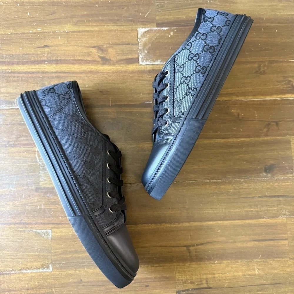 Gucci GG Canvas Low ‘Gray Black’ Shoes