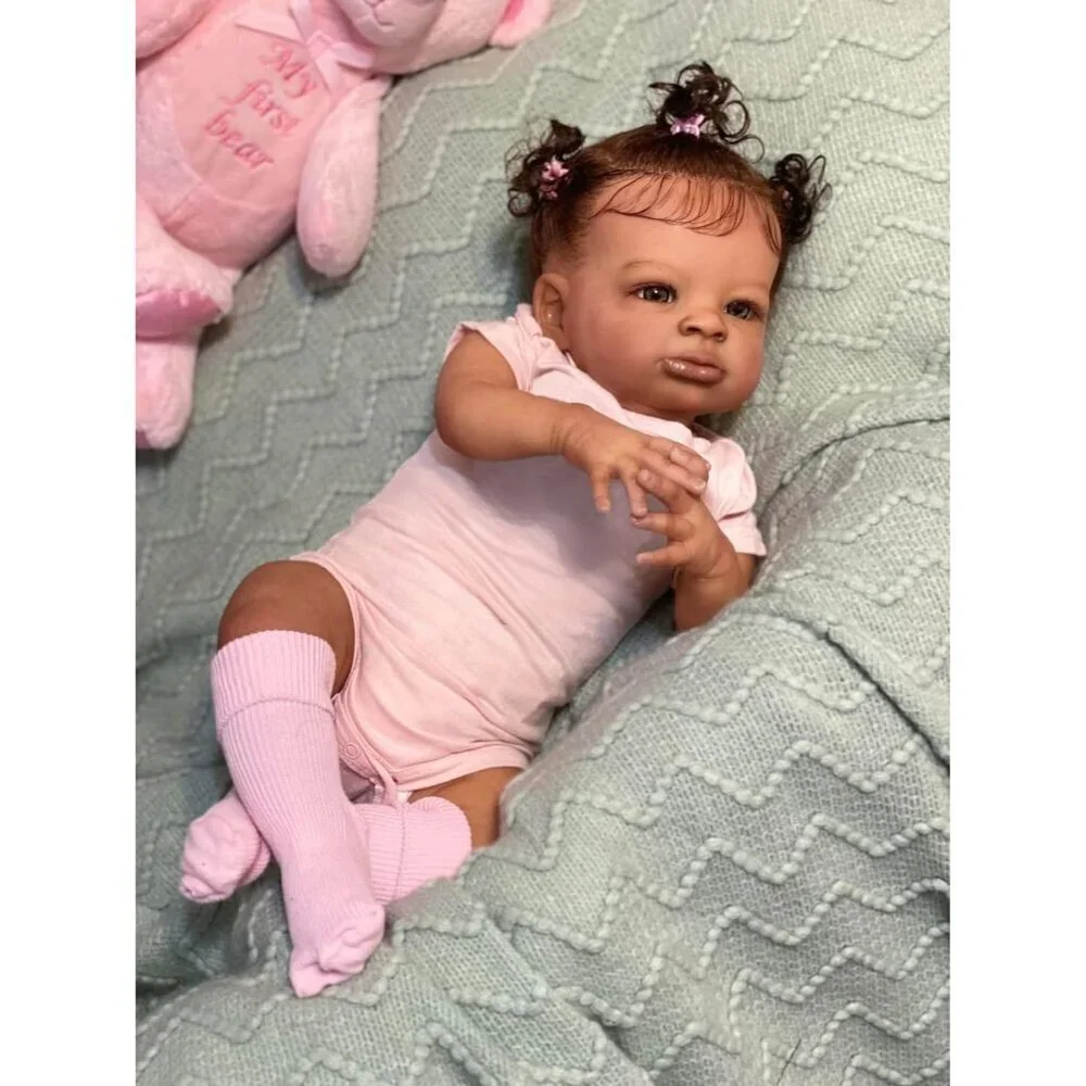 20Inch Realistic Baby Doll African American Reborn Babies Brown Country Doll