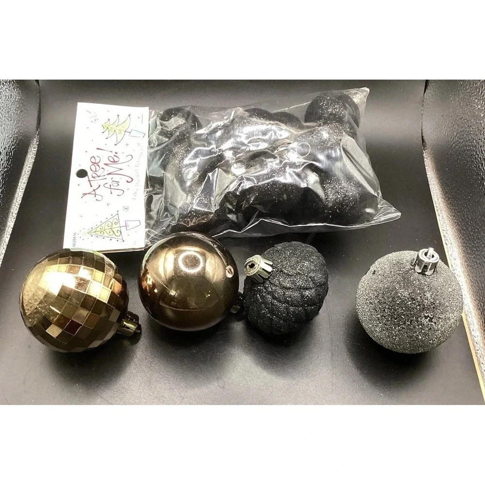 Lot Of 22 Black And‎ Bronze Christmas Ornaments 12 New In Package Holiday