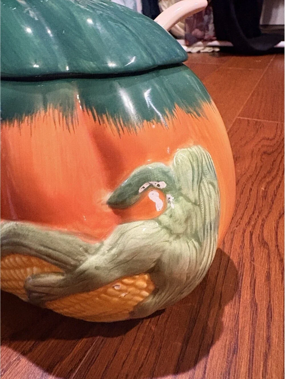 Pumpkin Patch Ceramic Covered Bowl Dish w/ Lid Fall Harvest Decor Thanksgiving