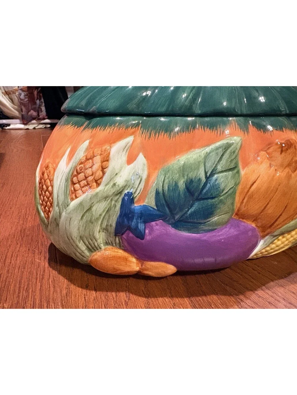 Pumpkin Patch Ceramic Covered Bowl Dish w/ Lid Fall Harvest Decor Thanksgiving