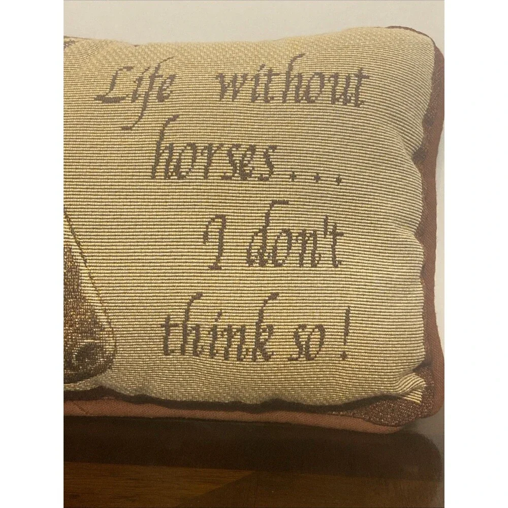 Vintage Manual Woodworkers Life Without Horses I Don't Think So Woven Pillow