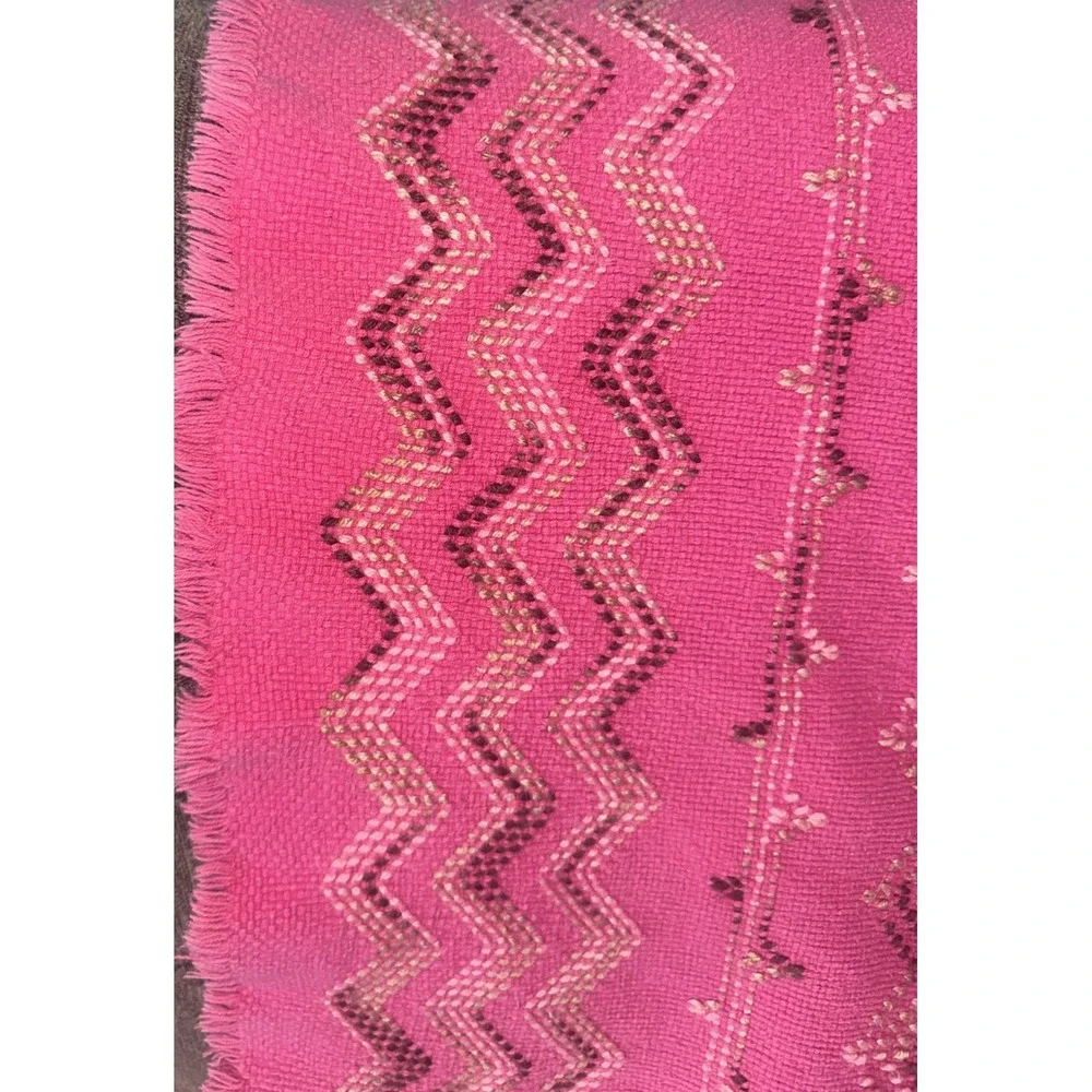 Mid Century Vintage Swedish Weave Throw Blanket68X52 fuchsia