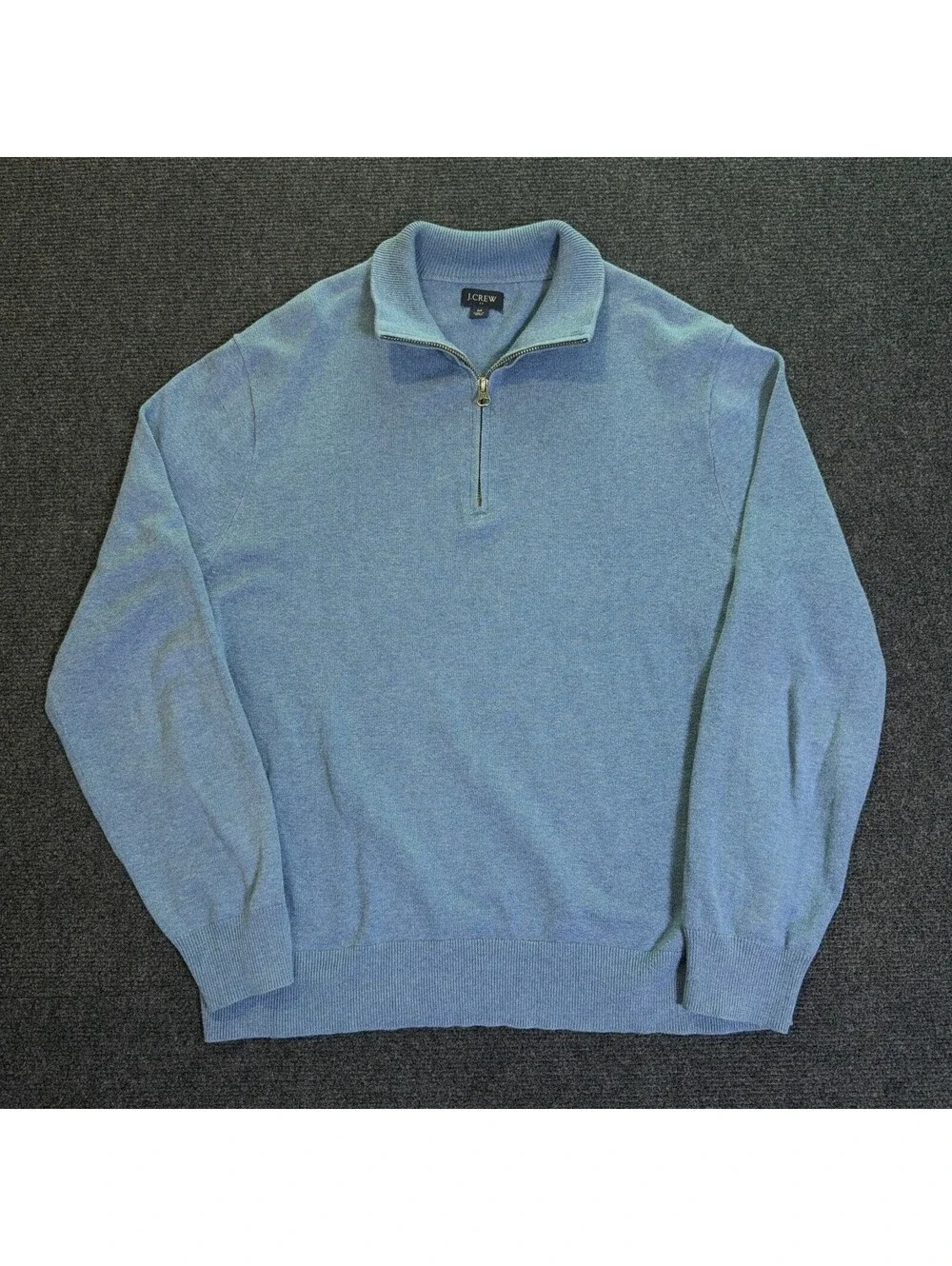 J Crew Men's Medium Quarter Zip Cotton Sweater