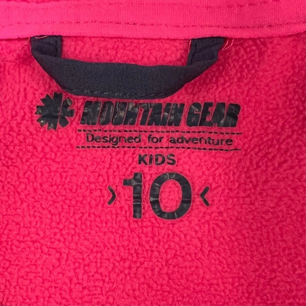 Mountain Gear Kids Softshell Hooded Jacket Navy Pink Full Zip Size 10