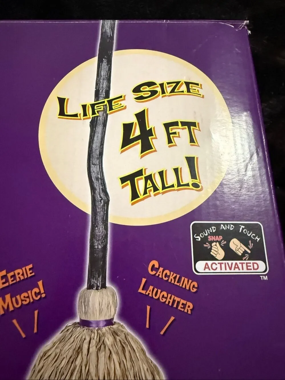 Halloween Prop Musical Enchanted Broom Magic Move Music Sounds Witch Cackle