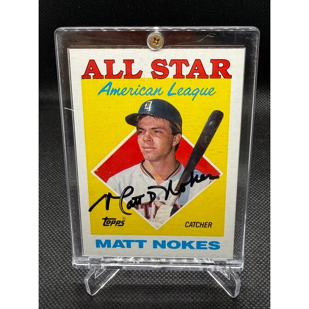 1988 Topps Matt Nokes Signed All Star Detroit Tigers Baseball Card 393 Auto