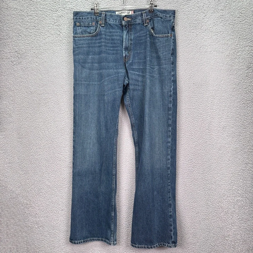 Levis‎ Jeans Mens 36x34 Blue 527 Low Boot Cut Distressed Preppy Classic Y2K