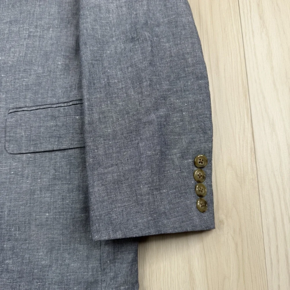 J Crew Ludlow Unstructured Blazer Mens Size 38R Slim Somelos Linen Blend Jacket