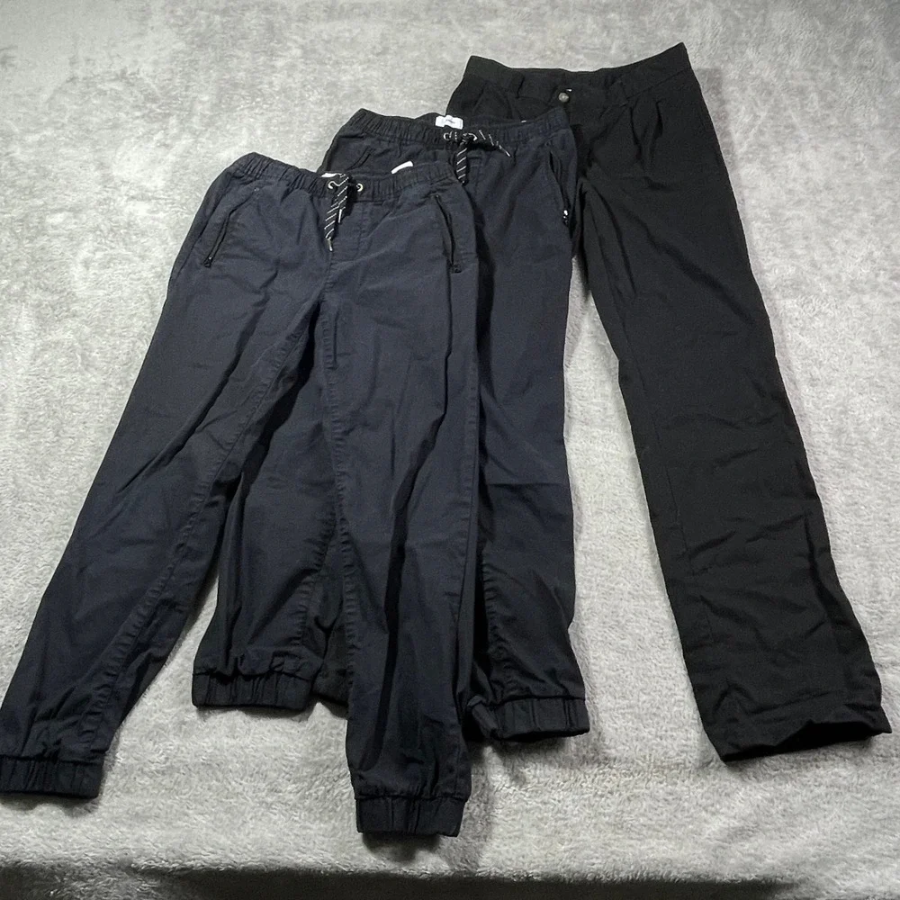 Bundle Old Navy Chaps Boys Pants School Uniform Black Adjustable Waist‎ 10-14