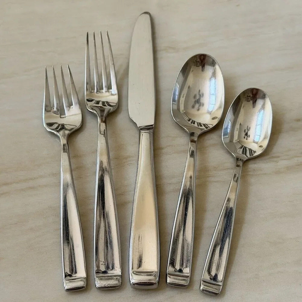 5pc Oneida USA Forte Heirloom Place Setting Stainless Forks Knife Spoons