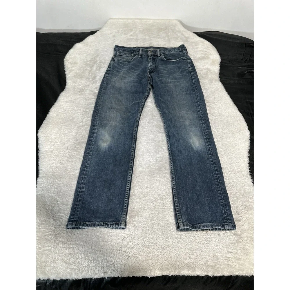 Levis 505 Mens Blue Straight Jeans Size‎ 32x30 Cotton Denim Pants