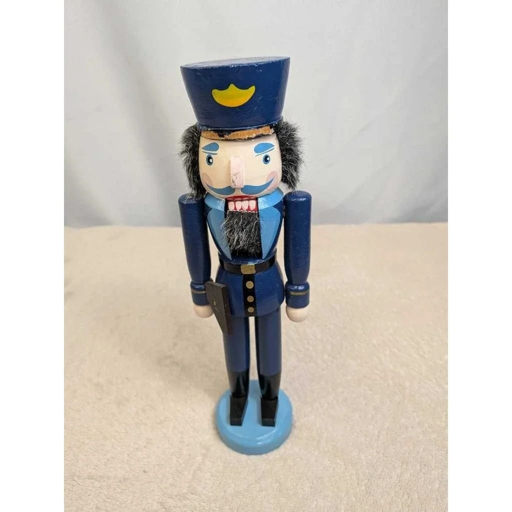 Wooden‎ Blue Soldier Nutcracker Vintage Festive Christmas Decor