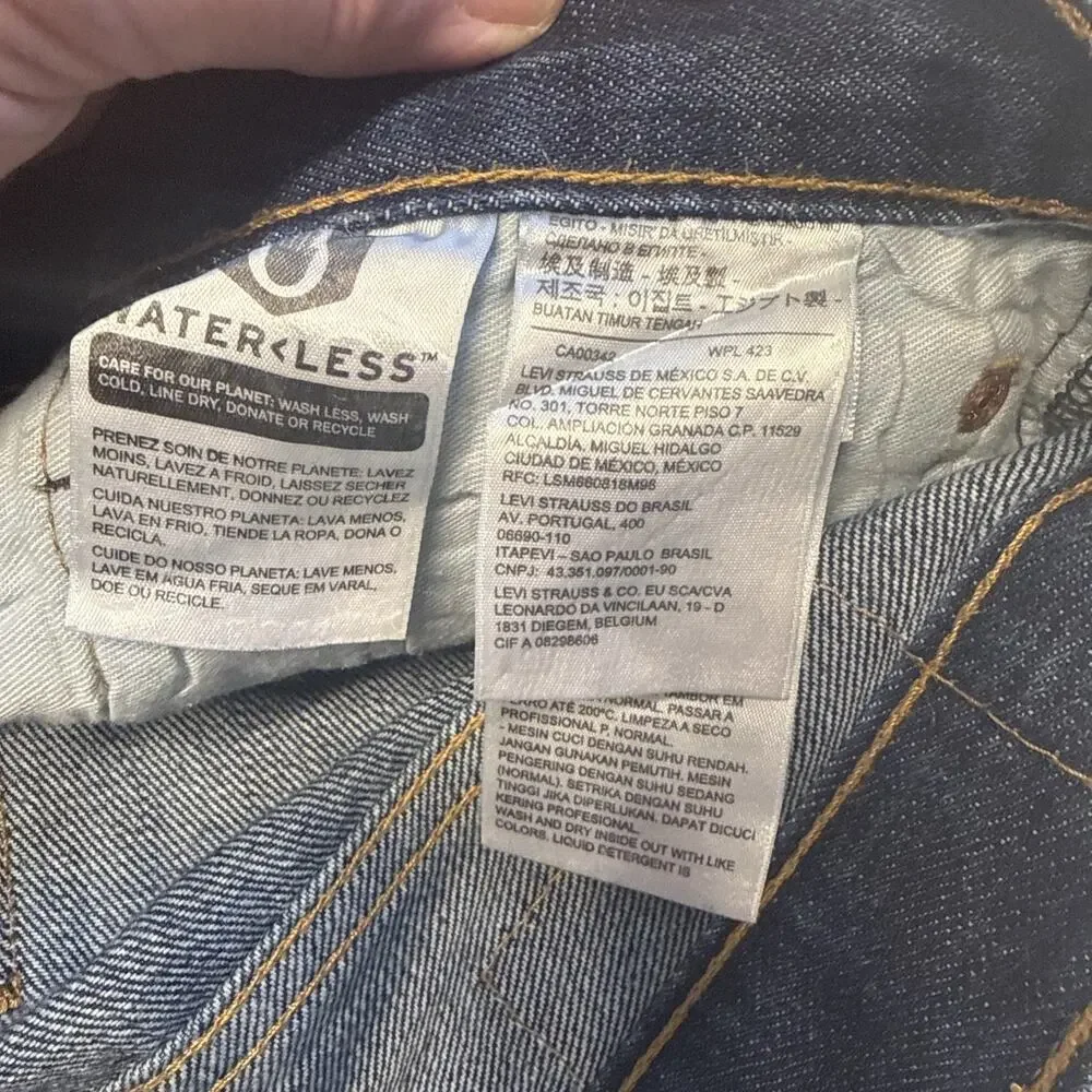 Levi's 501 Men's Jeans Original Fit, Button Fly, Straight, Blue, 32x32 Dark Wash