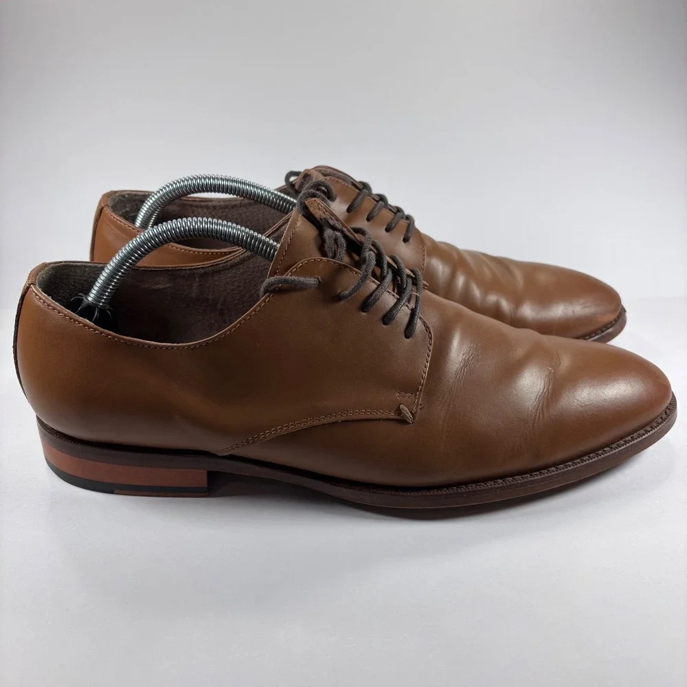 Banana Republic Men's Tan Leather Oxford Dress Shoes Lace-Up Size 10‎