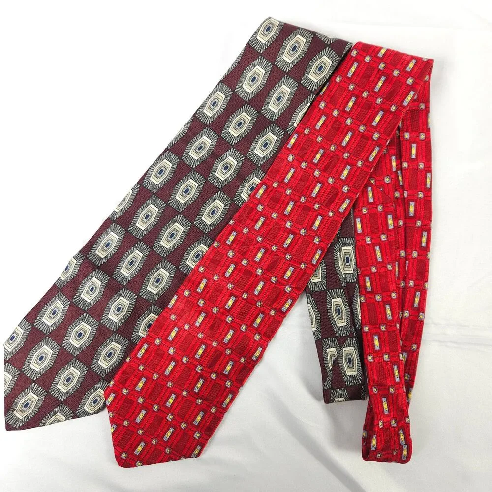 2 Robert Talbott Geometric Silk‎ Mens Ties Made in the USA 58