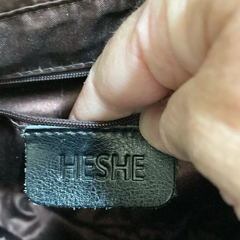 Heshe black leather