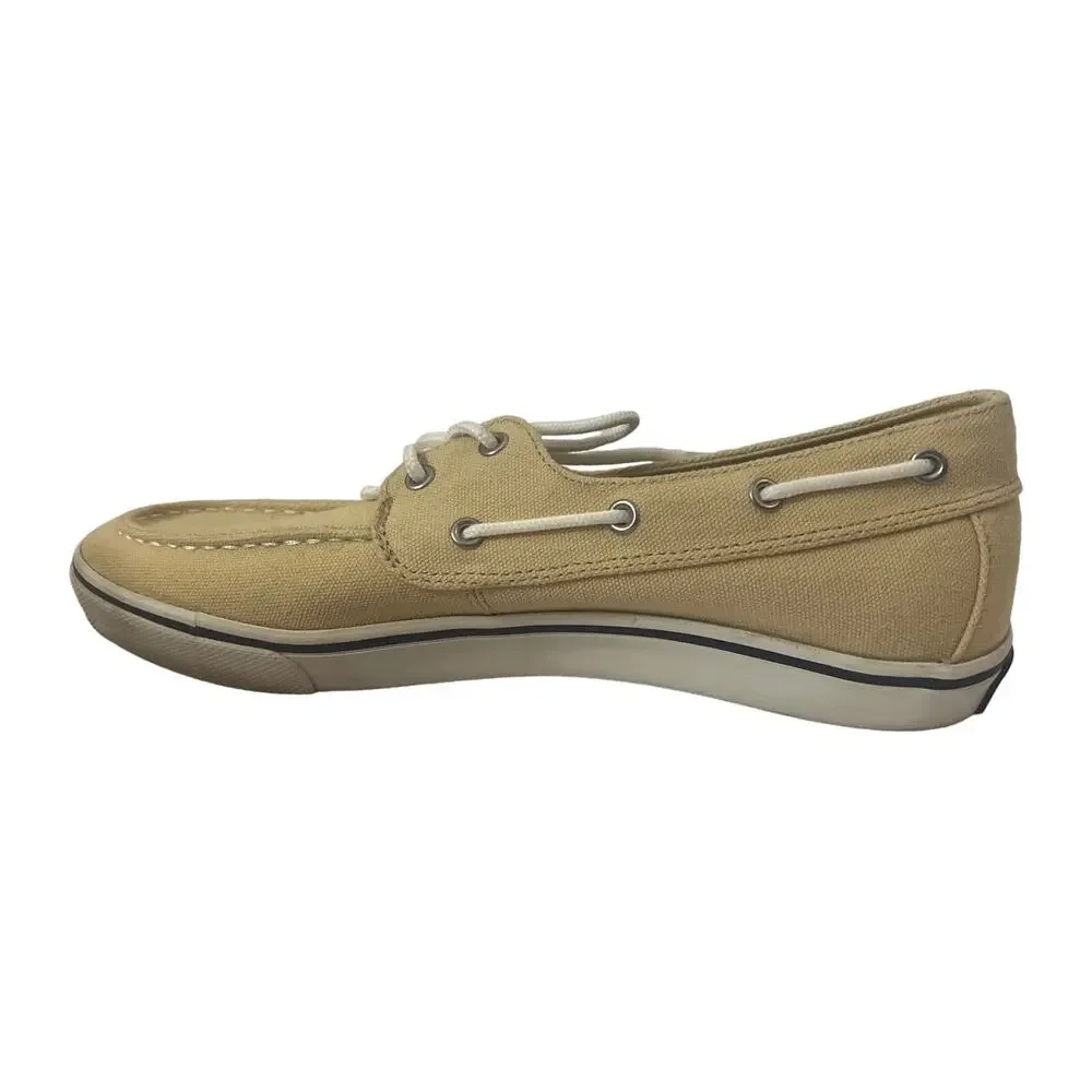 US Polo Assn Mens Canvas Boat Shoes Tan Beige Deck Nautical Old Money‎ Summer