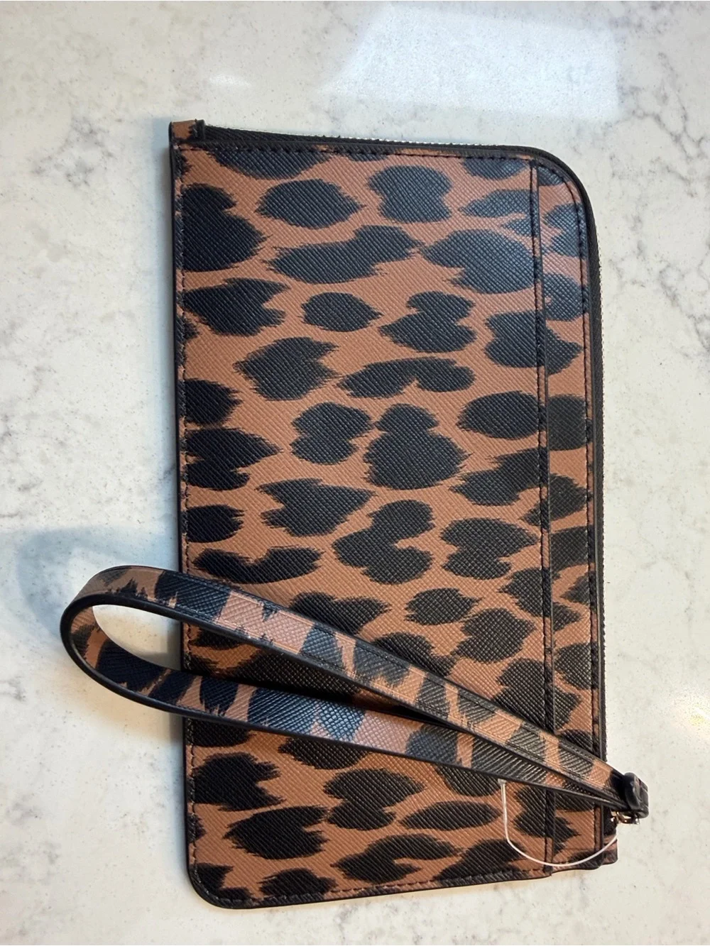 Kate Spade Brown & Black Leopard Zip Pouch