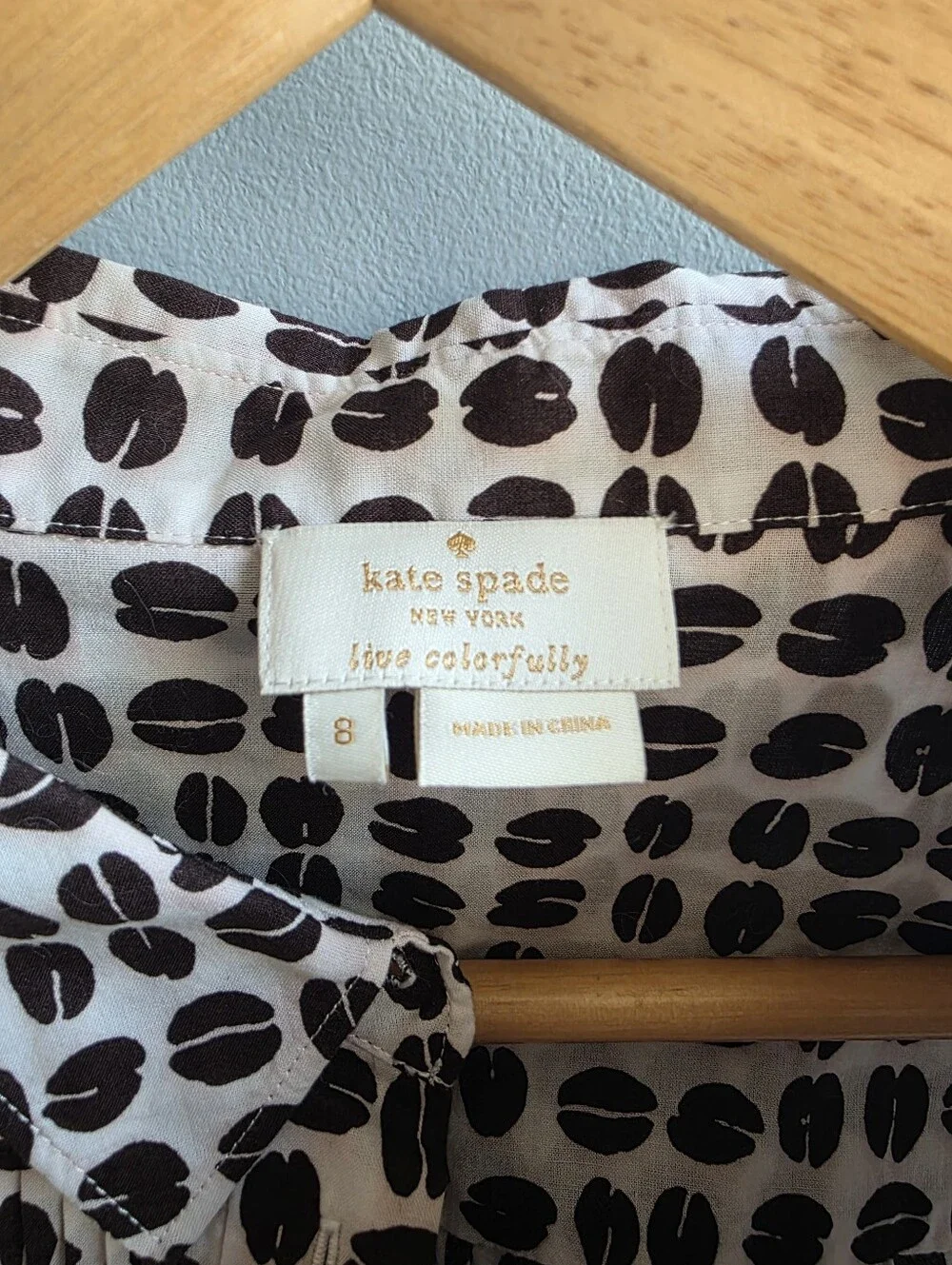 Kate Spade Coffee Bean Blouse Size 8