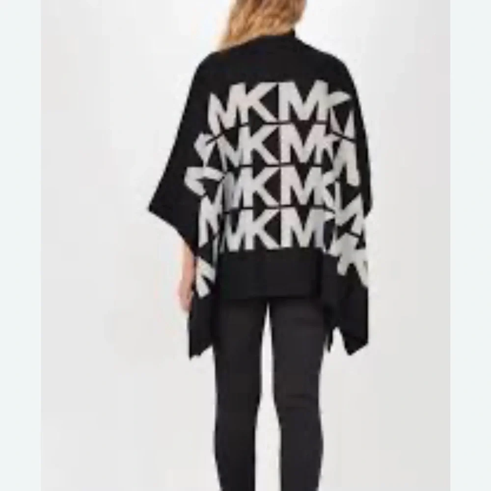 Michael Michael Kors logo-print roll-neck poncho