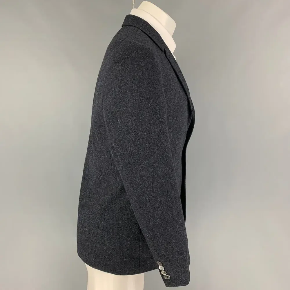 PAUL SMITH The Abbey Size 40 Regular Navy Heather Wool Cashmere Sport Coat