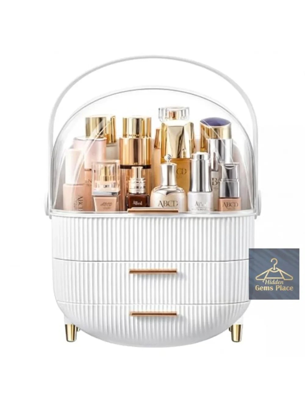 Makeup Organizer with Drawers - Acrylic Cosmetic Storage Case with Cover