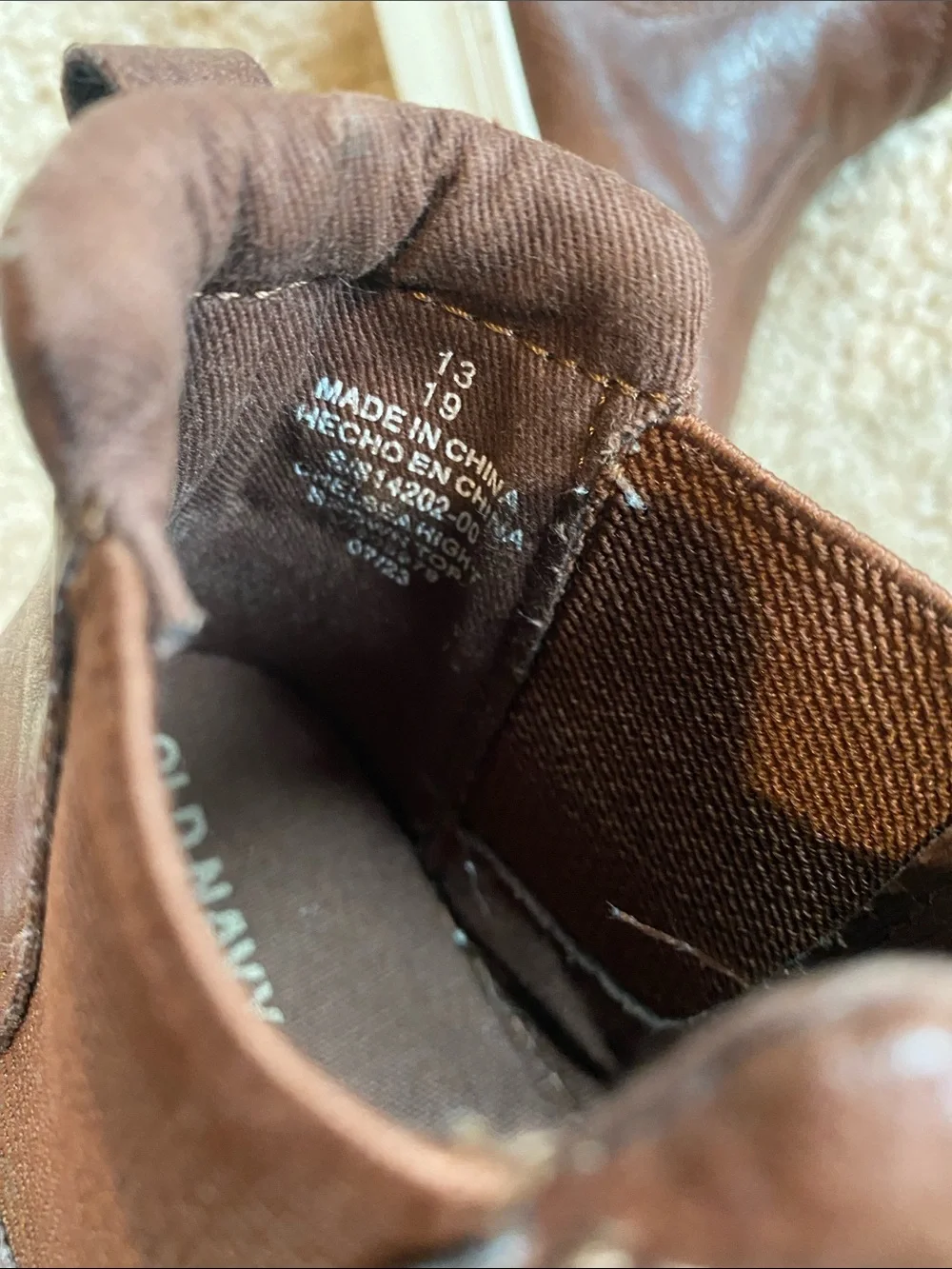 Old Navy Brown and Cream Kids Chelsea Boots