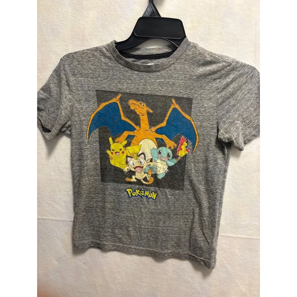 Pokemon Gray Graphic Tee L (10-12) Old Navy Collectabilitees