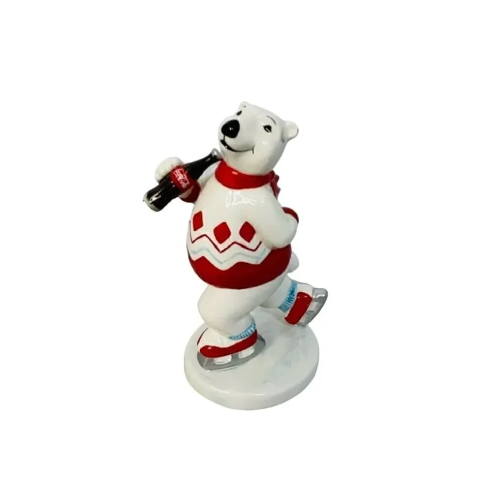 Vintage Coca Cola Always Ice Skating Ceramic Coke Polar Bear Figurine Enesco ‘95
