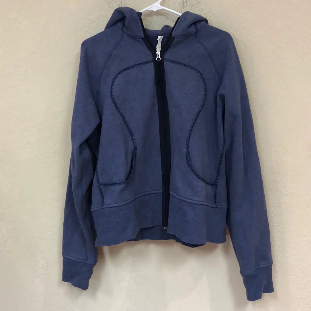 lululemon athletica Navy Zip-Up Hooded Sweatshirt